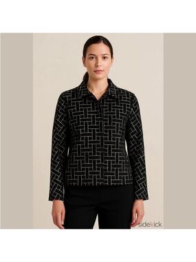 Vintage Deadstock Winding River Reversible jacket black silver button up small